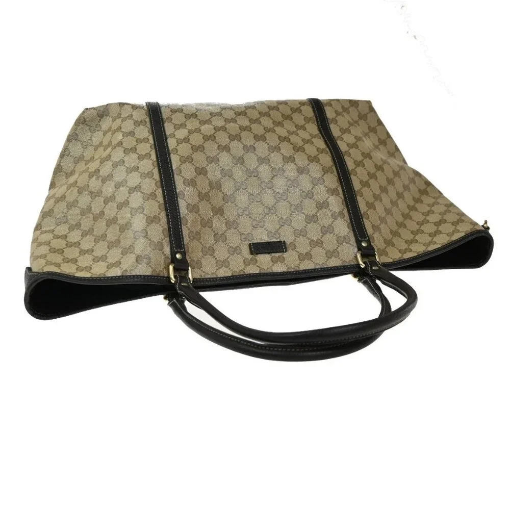 GUCCI GG Pattern Crystal Shoulder Tote Bag Coating Canvas Leather Brown 87EG286 - Picture 5 of 15